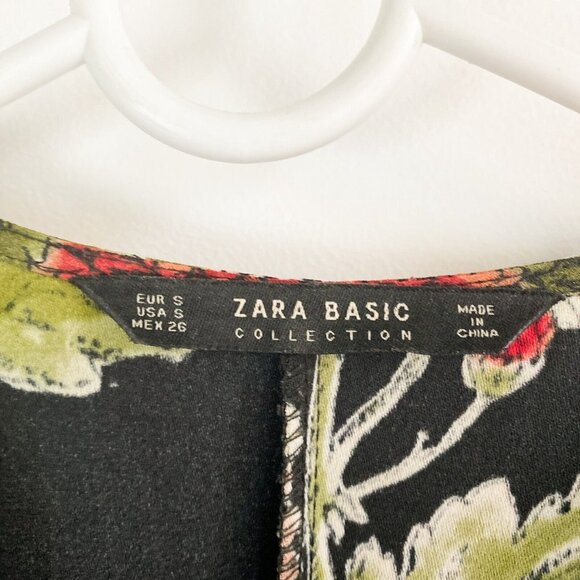 Zara DArk Florals Long Sleeve Jumpsuit S - Picture 8 of 10